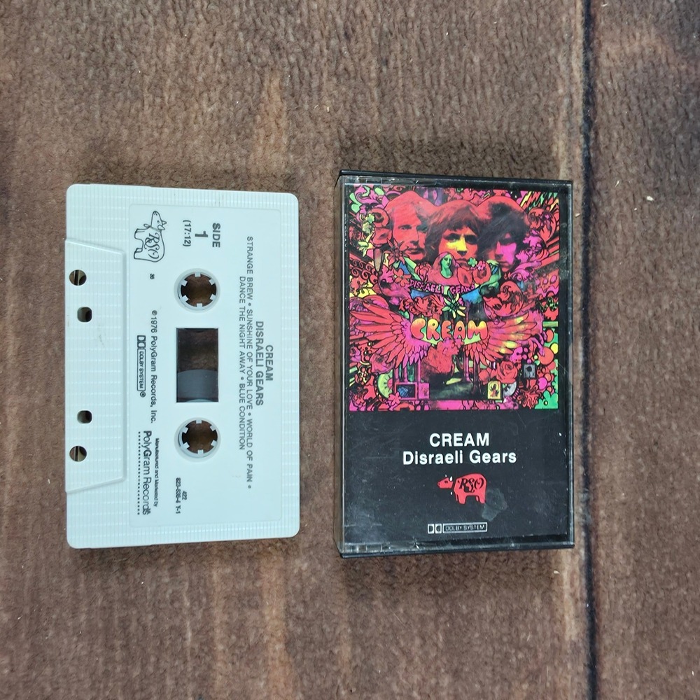 Cream Disraeli Gears Cassette Tape N/A White Good RSO 823-636-4 Rock Tape